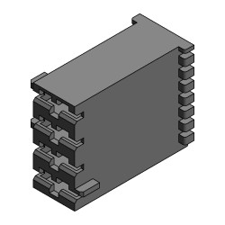 Multi-way housings for receptacles 6.3 mm